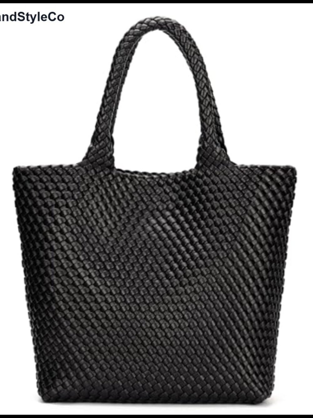 Handwoven Vegan Leather Woven Tote Bag with Clutch Large Shoulder Bag